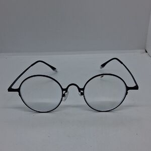 NWOT Rxable Titanium 9319 Black Round Eyeglass Frames